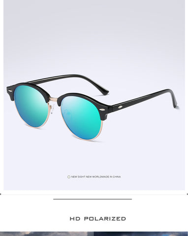 Polarized Semi Rimless Round Sunglasses - Glam Up Accessories