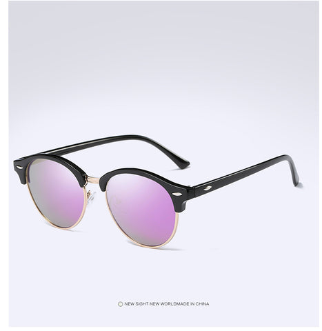 Polarized Semi Rimless Round Sunglasses - Glam Up Accessories