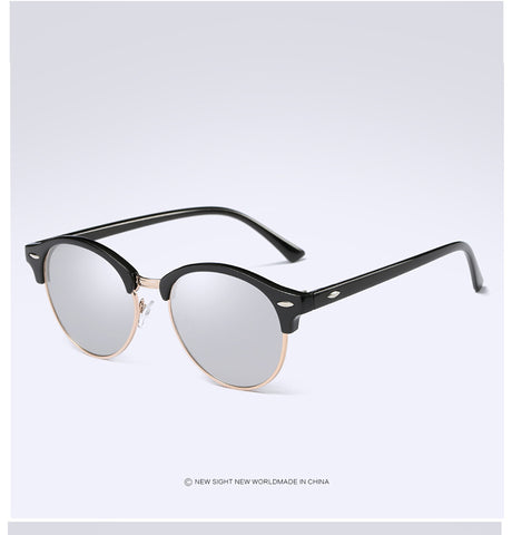 Polarized Semi Rimless Round Sunglasses - Glam Up Accessories