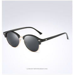 Polarized Semi Rimless Round Sunglasses - Glam Up Accessories
