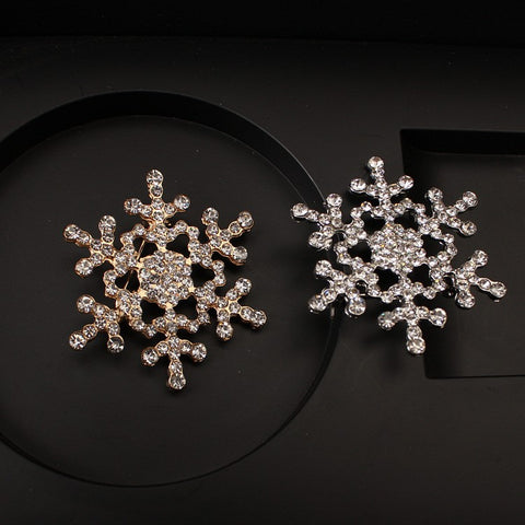 Snowflake Rhinestone Brooch - Glam Up Accessories