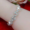 Image of Elegant Silver Rhinestone Crystal Bracelet - Glam Up Accessories