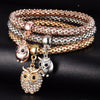 Image of 3 Pcs Crystal Charm Bracelets Set - Glam Up Accessories