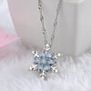 Image of Vintage Blue Crystal Snowflake Pendant Necklace - Glam Up Accessories