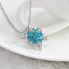 Image of Vintage Blue Crystal Snowflake Pendant Necklace - Glam Up Accessories