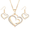 Image of Heart Design Crystal Earrings & Necklace Set - Glam Up Accessories