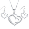 Image of Heart Design Crystal Earrings & Necklace Set - Glam Up Accessories