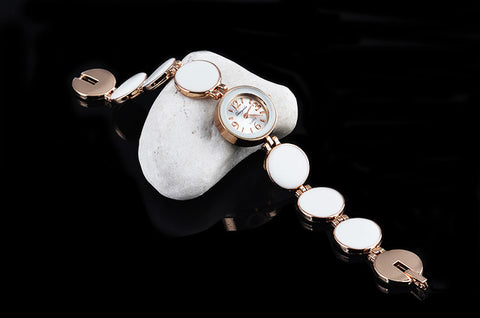 Wafer Design Round Dial Quartz Bracelet Watch - Glam Up Accessories