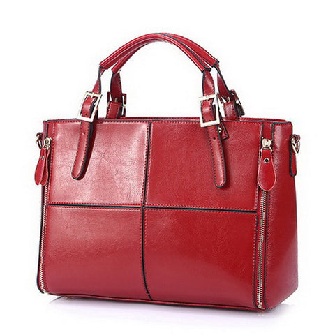 Stylish Patchwork Split Leather Shoulder Bag - Glam Up Accessories