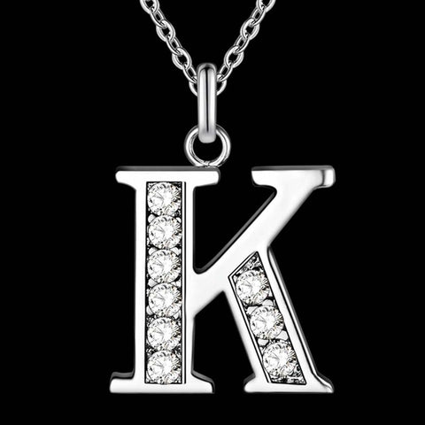 Silver Plated Letter Necklace - Glam Up Accessories