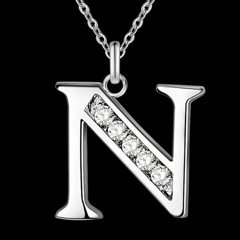 Silver Plated Letter Necklace - Glam Up Accessories