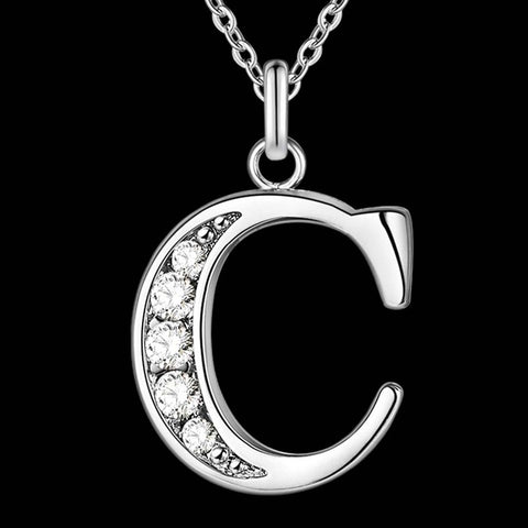 Silver Plated Letter Necklace - Glam Up Accessories