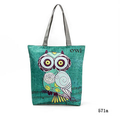 Large Owl Printed Tote Bag - Glam Up Accessories