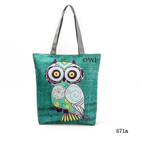 Large Owl Printed Tote Bag - Glam Up Accessories