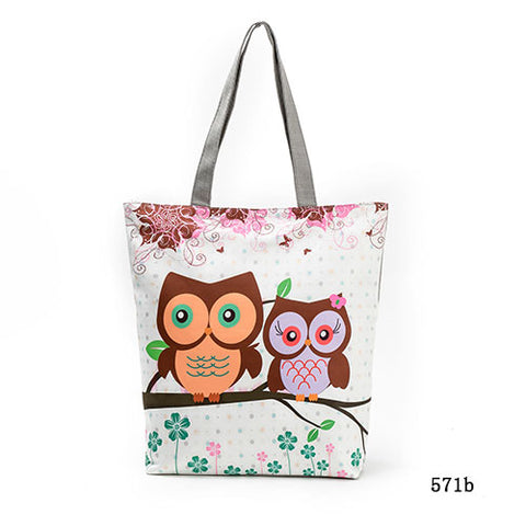 Large Owl Printed Tote Bag - Glam Up Accessories