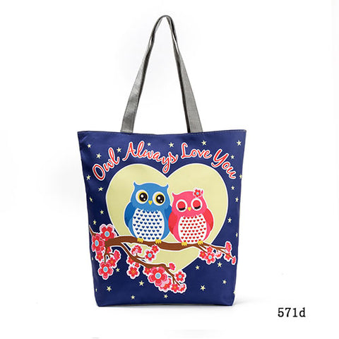 Large Owl Printed Tote Bag - Glam Up Accessories