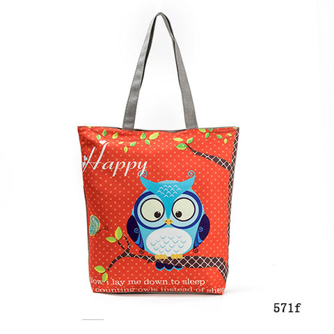 Large Owl Printed Tote Bag - Glam Up Accessories