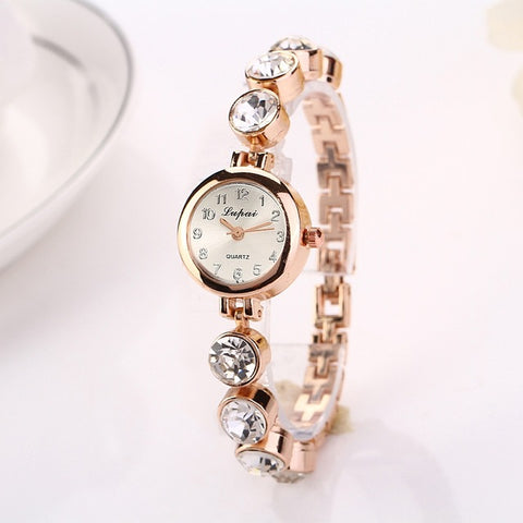 Elegant Gemstone Decorated Dress Watch - Glam Up Accessories