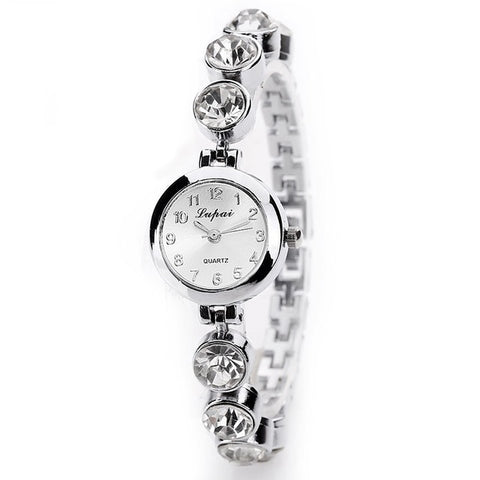 Elegant Gemstone Decorated Dress Watch - Glam Up Accessories
