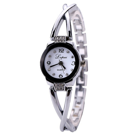 Elegant Gemstone Decorated Dress Watch - Glam Up Accessories