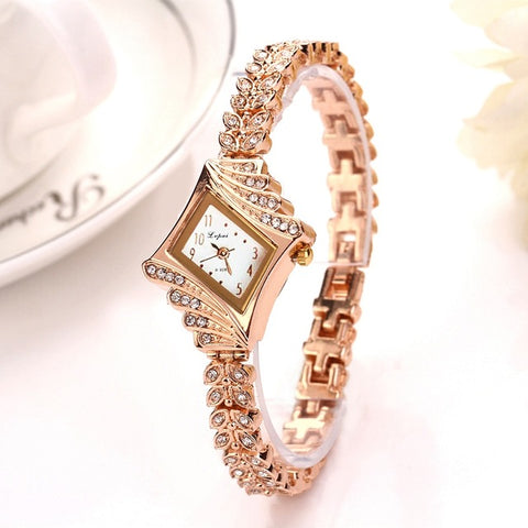 Elegant Gemstone Decorated Dress Watch - Glam Up Accessories