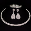 Image of Classic Rhinestone Crystal Choker Earrings and Bracelet Set - Glam Up Accessories