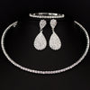 Image of Classic Rhinestone Crystal Choker Earrings and Bracelet Set - Glam Up Accessories