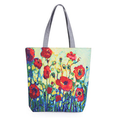 Large Floral Printed Canvas Tote Bag - Glam Up Accessories