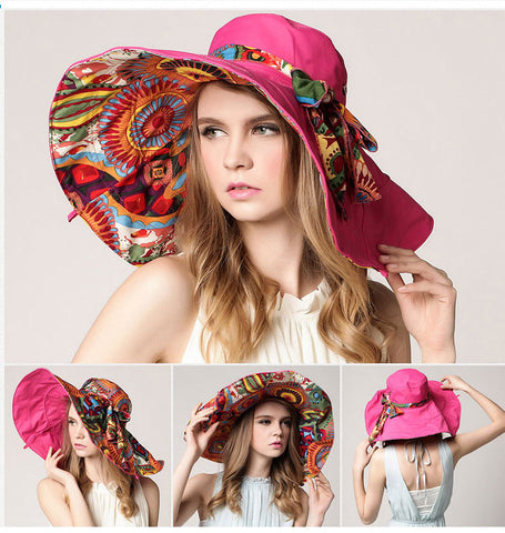 Wide Brim Flower Beach Hat delete - Glam Up Accessories