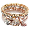 Image of 3 Pcs Crystal Charm Bracelets Set - Glam Up Accessories