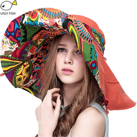 Wide Brim Flower Beach Hat delete - Glam Up Accessories