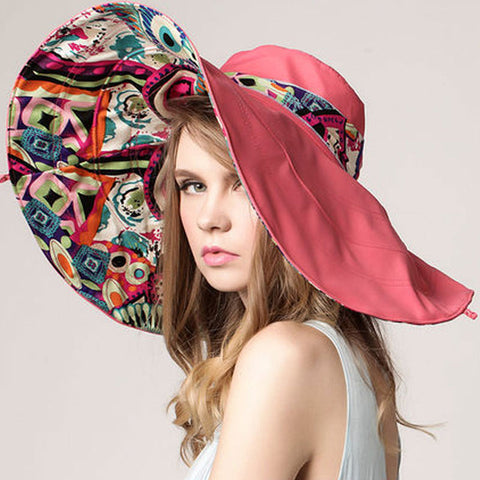 Wide Brim Flower Beach Hat delete - Glam Up Accessories