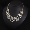 Image of Simulated Pearl Leaf Design Pendant Necklace - Glam Up Accessories