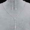 Image of Silver Plated Drop Crystal Necklace & Earrings Set - Glam Up Accessories
