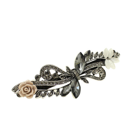 Luxury Crystal Resin Flower Hair Barrette Clip - Glam Up Accessories