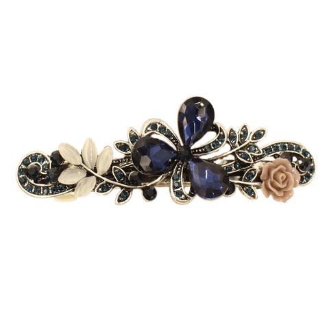 Luxury Crystal Resin Flower Hair Barrette Clip - Glam Up Accessories