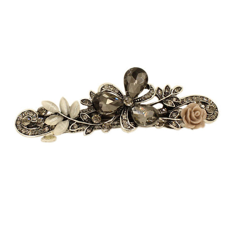 Luxury Crystal Resin Flower Hair Barrette Clip - Glam Up Accessories