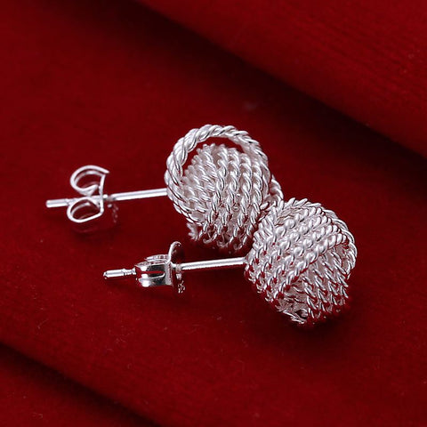 Silver Web Cuff Stud Earrings - Glam Up Accessories