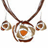 Image of Geometric Crystal Pendant Necklace Drop & Earrings - Glam Up Accessories
