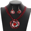 Image of Geometric Crystal Pendant Necklace Drop & Earrings - Glam Up Accessories