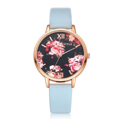 Stylish Floral Design Quartz Wrist Watch - Glam Up Accessories