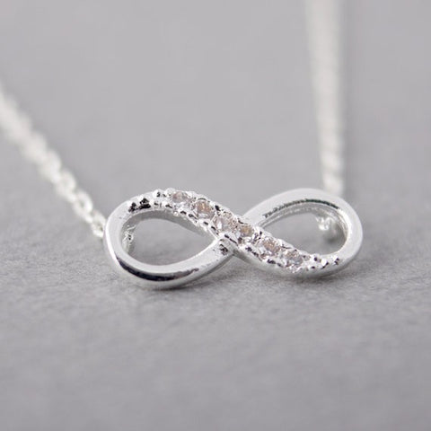 Silver Infinity Crystal Pendant Necklace - Glam Up Accessories