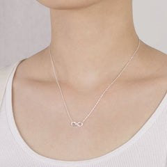 Silver Infinity Crystal Pendant Necklace