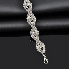 Elegant Silver Rhinestone Crystal Bracelet