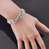 Image of Elegant Silver Rhinestone Crystal Bracelet - Glam Up Accessories