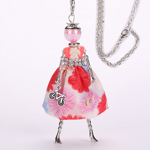 Cute Dressed Doll Pendant Necklace - Glam Up Accessories