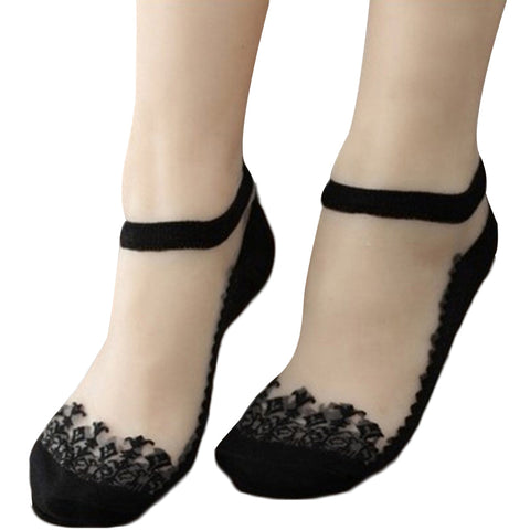 Soft Sheer Lace Ruffle Ankle Socks - Glam Up Accessories