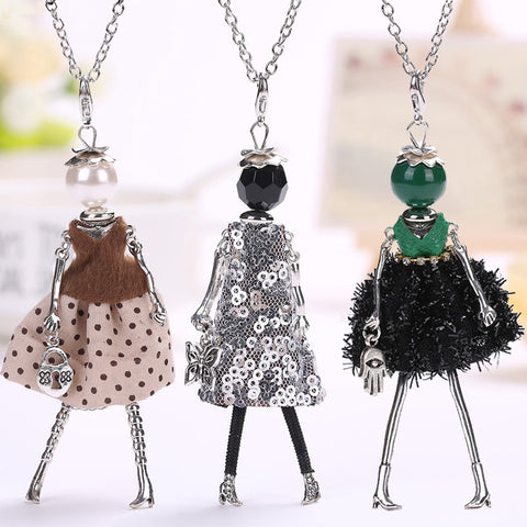 Cute Dressed Doll Pendant Necklace - Glam Up Accessories