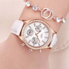 Luxury Designer Leather Quartz Clock Watch - Glam Up Accessories