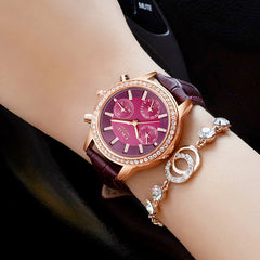 Luxury Designer Leather Quartz Clock Watch
